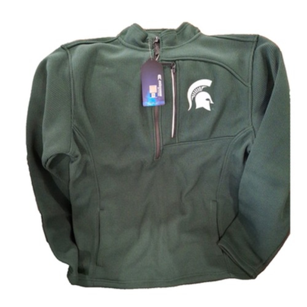 Colosseum Townie 1/2 Zip Pullover Mens Michigan State Spartans, Green, M, New